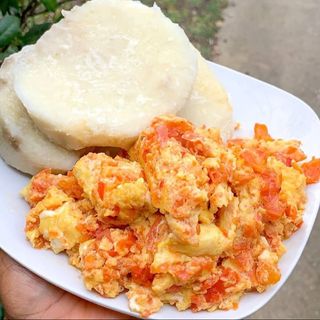 Boiled Yam and Egg Sauce