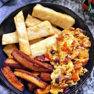 Fried Yam & Plantain With Eggs