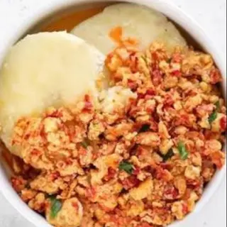 Boiled Yam & Egg Sauce