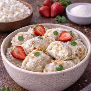 Pierogi z twarogiem na słodko