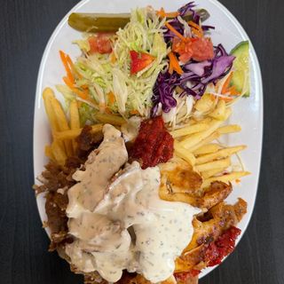 Talerz z kebabem mięso + frytki