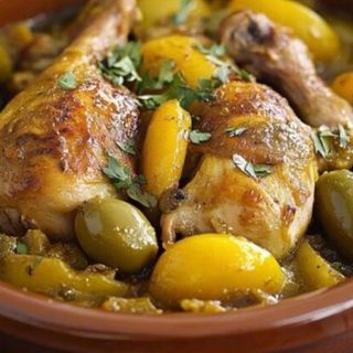 Tajine De Perna De Frango Com Azeitonas