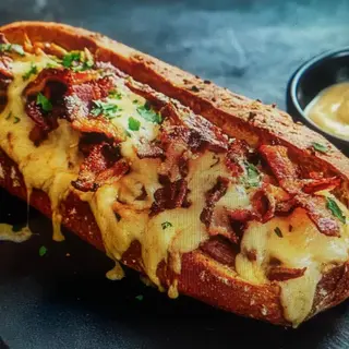 Pão de alho recheado Frango com Bacon