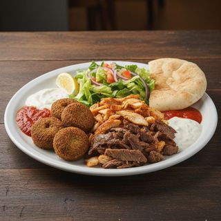 Kebab falafel prato