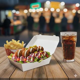 Doner Falafel + Batatas Fritas + Bebida