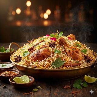 Biryani de frango + salada