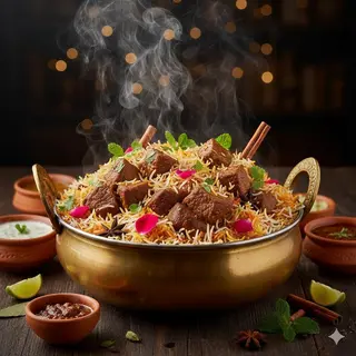 Biryani de borrego + salada