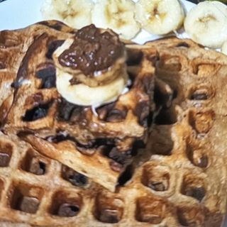 Waffle de Banana e Nutella
