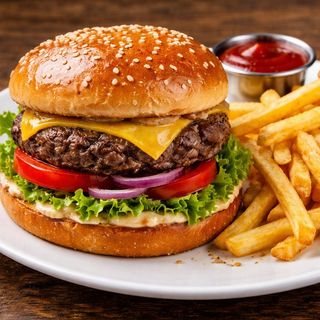 Hambúrguer Clássico com Cebola Caramelizada