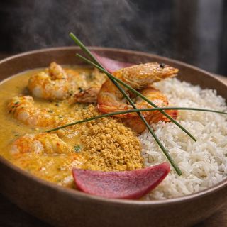 Moqueca De Camarão Farofa Arroz