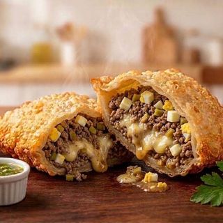 Pastel de Carne ,queijo, ovo e azeitona