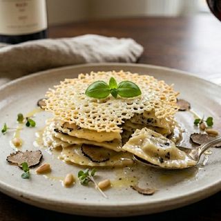 Ravioli di Bufala e Spinaci al Tartufo