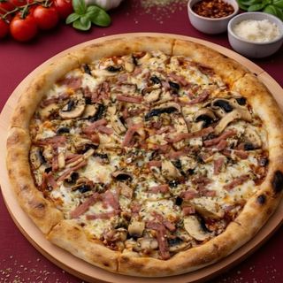 Pizza de Fiambre e Cogumelos