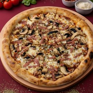 Pizza de Fiambre e Cogumelos
