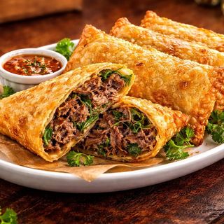 Pastel de Carne com Agrião