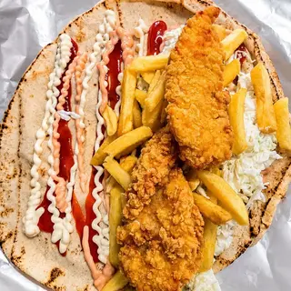 Sandwich in lipie cu crispy pui 
