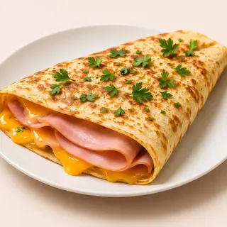 Clătită cu șuncă și cheddar