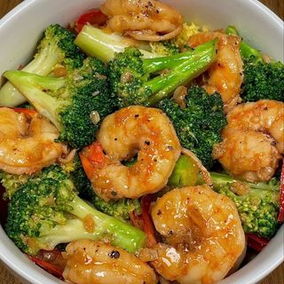 Broccoli and Shrimp Saute西兰花炒虾仁Brokoli i škampi