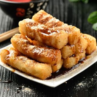 Rice Cake With Syrup红糖糍粑Prženo testo od pirinča u  slatkom sirupu