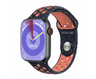 Green Lion Ultimate Smart Watch - Black( Case )/Black Silicone&Blue New Nike(Strap)