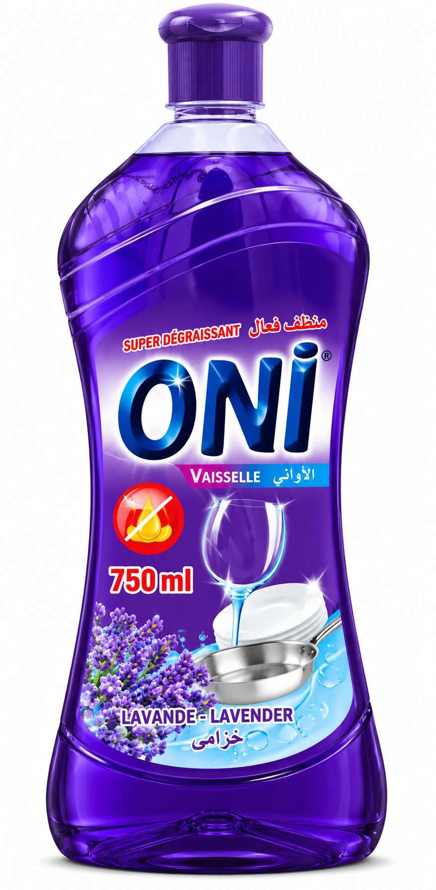 Oni Liquide Vaisselle Super Dégraissant Lavande – 750 g