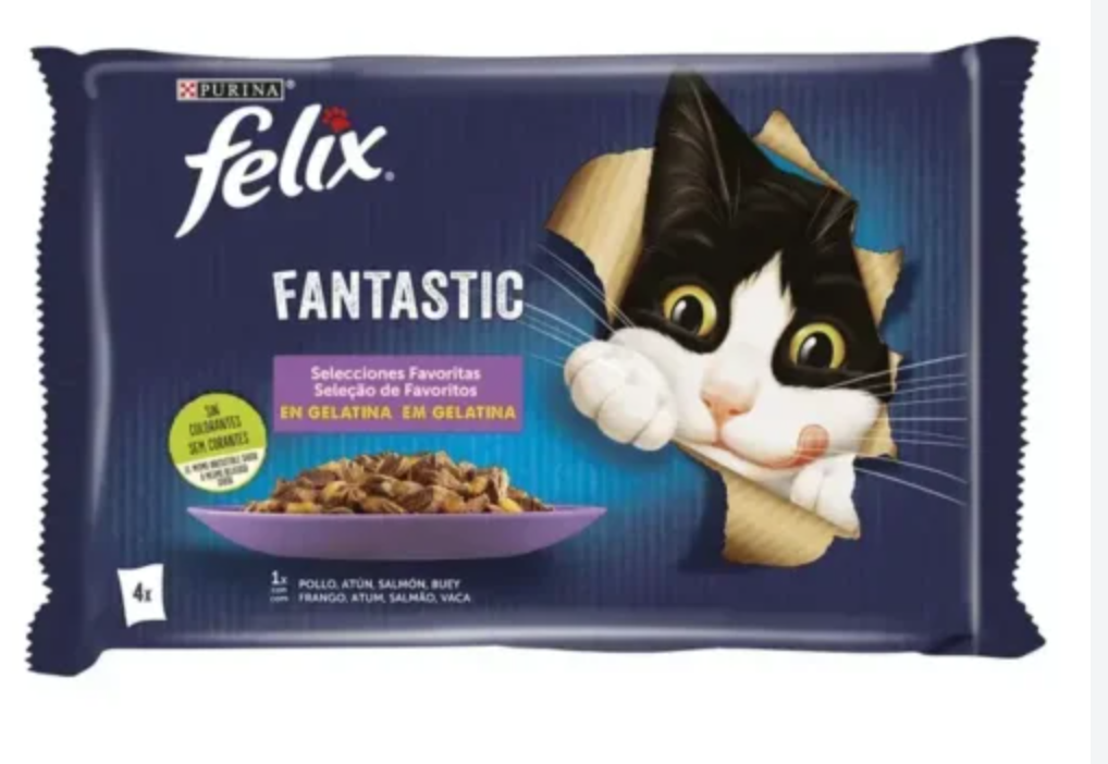 Felix Junior Fantastic Sélections Favorites en Gelée – 4 x 85 g