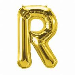 3D Ballon lettre R GOLD - Décoration Anniversaire