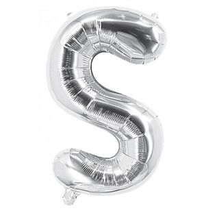 3D Ballon lettre S argent  - Décoration Anniversaire