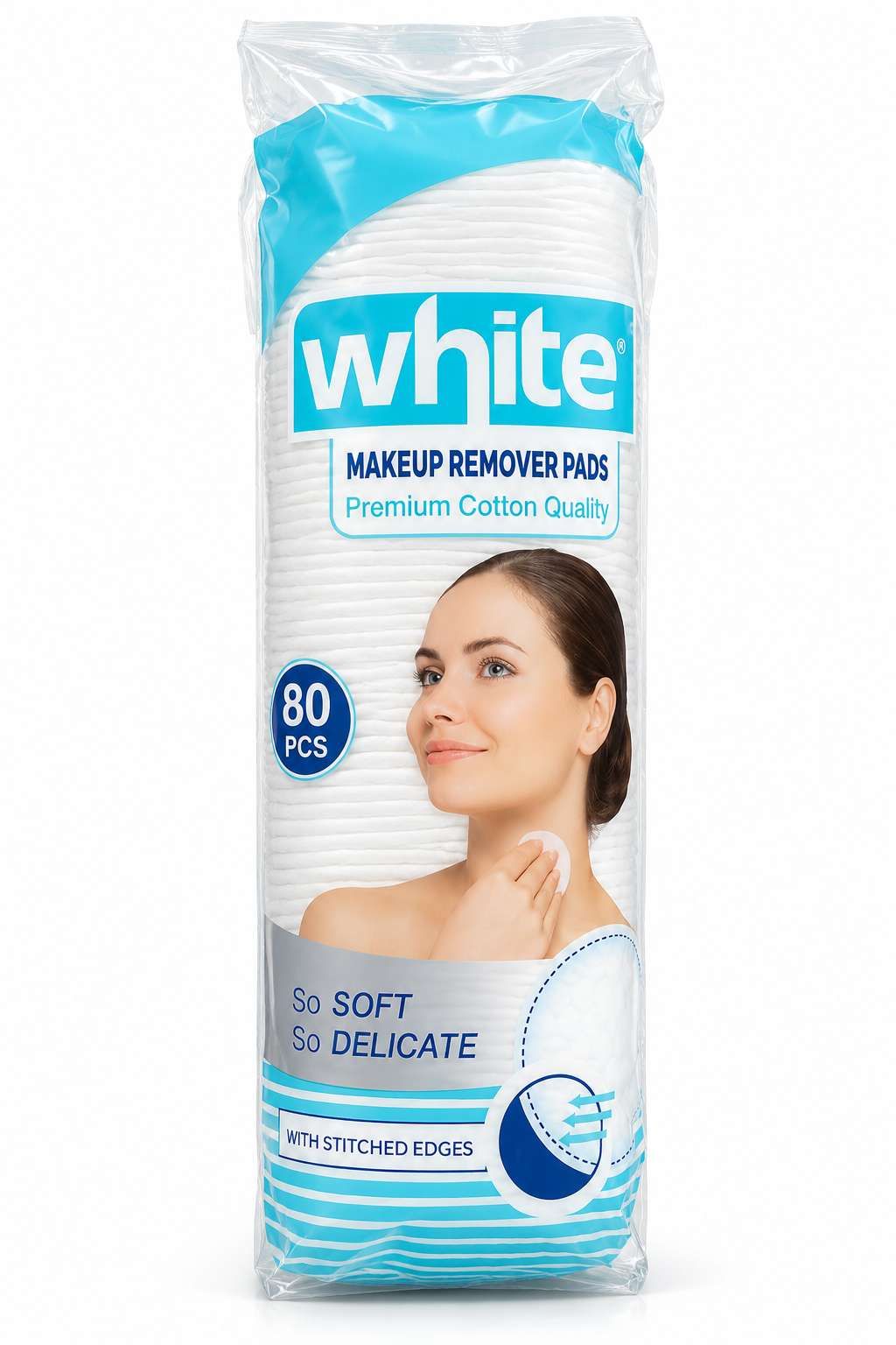 White Disques Démaquillants en Coton – 80 Pièces