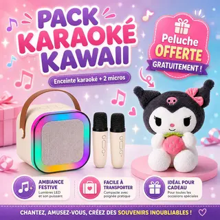 Pack Karaoké Kawaii avec Peluche Offerte