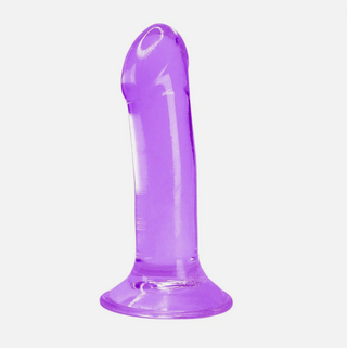 Consolador de gelatina morada con ventosa, 18 cm
