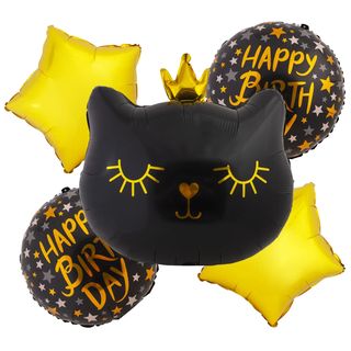 ჰელიუმის ფოლგირებული ბუშტების ნაკრები, კატა 5 ცალი