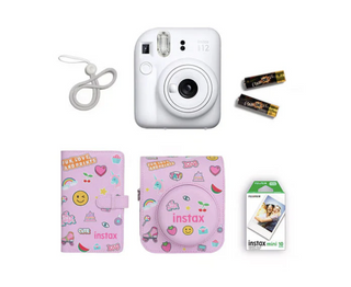 Fujifilm Instax Mini 12 Gift Box Bundle Clay White