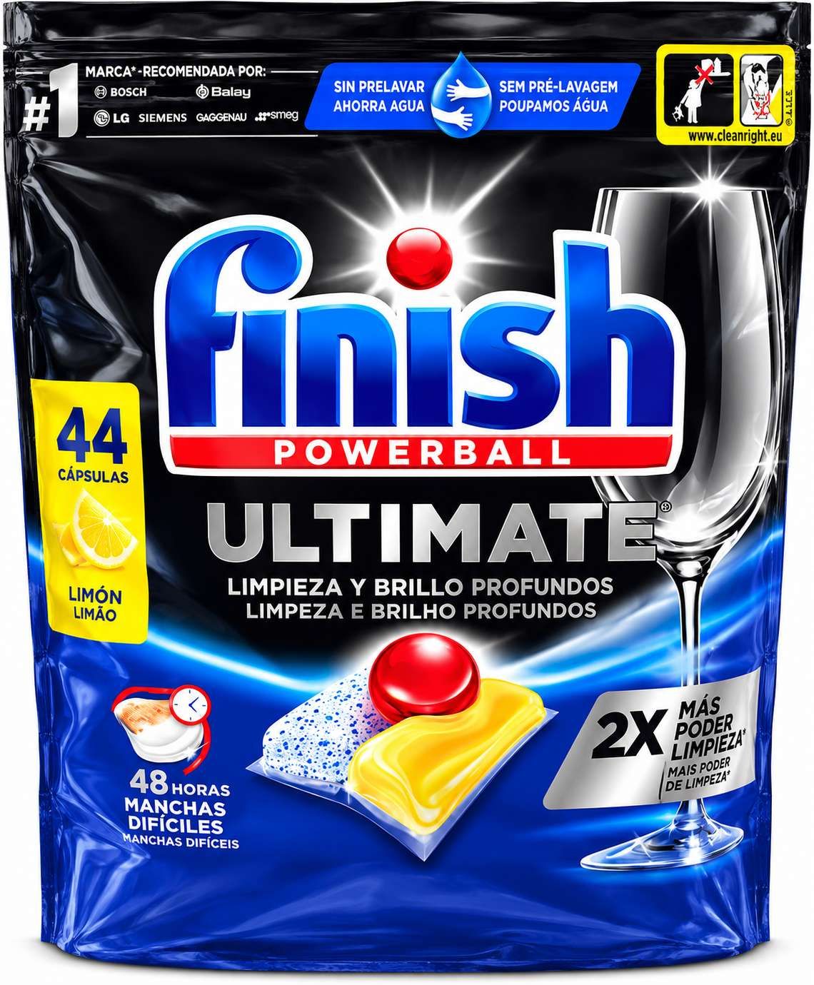 Finish Powerball Ultimate Capsules Lave-Vaisselle Citron – 44 Capsules