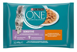 ONE, PURINA, SENSITIVE, poulet, thon,4*85g