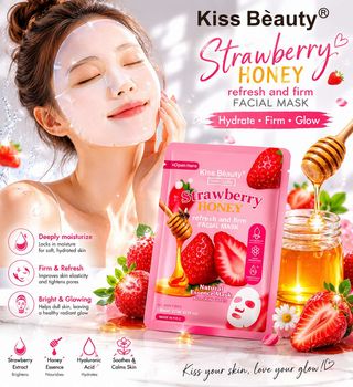 Masque Visage Kiss Beauty Strawberry Honey – Hydratation & Éclat Naturel