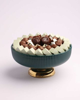 coupe sur pieds vert émeraude chocolat