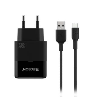 Chargeur Rapide Recson RE-04 Noir – Super Fast Charger 45W, QC 3.0, Port USB &amp; Type-C