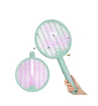 Folding Anti-Mosquito Racket.Electric Anti-Mosquito Racket UV LED vert