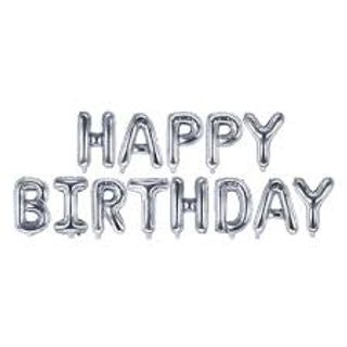 Ballons Happy Birthday 18cms GRIS