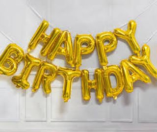 Ballons Happy Birthday doré 18cms