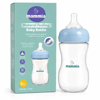 Biberon Mammia Natural Feeling 3m+ - Anti-Colique 240ml | Alimentation Bébé