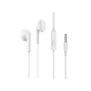 Écouteurs avec micro, prise audio 3,5 mm, commande à bouton unique, câble 1,2 m.blanc