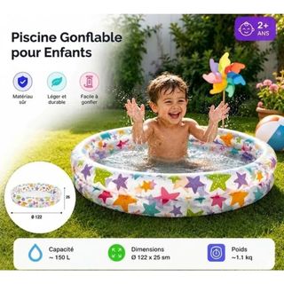 Intex Piscine gonflable pour enfants , multicolore, 122 x 25 cm, 150 L