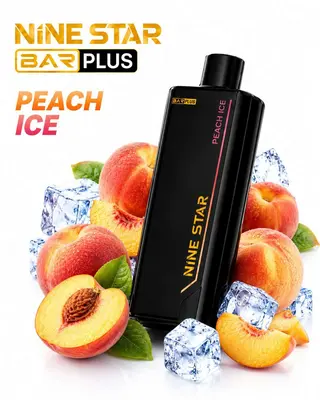 Nine Star Bar Plus Peach Ice Kit, 20,000 Puffs