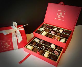 Coffret Bijoux Rouge 2 étages de chocolat