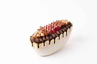Jardinière avec arceaux à drapé doré (C34GM)