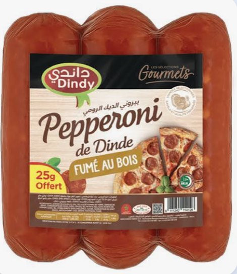 Dindy Pepperoni de Dinde Fumé au Bois en Barquette