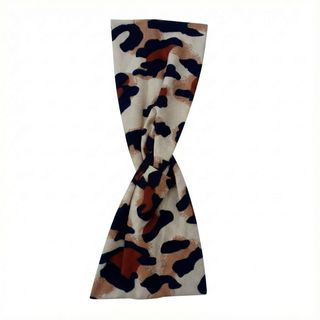 Brown Leopard Print Knotted Hair Headband
