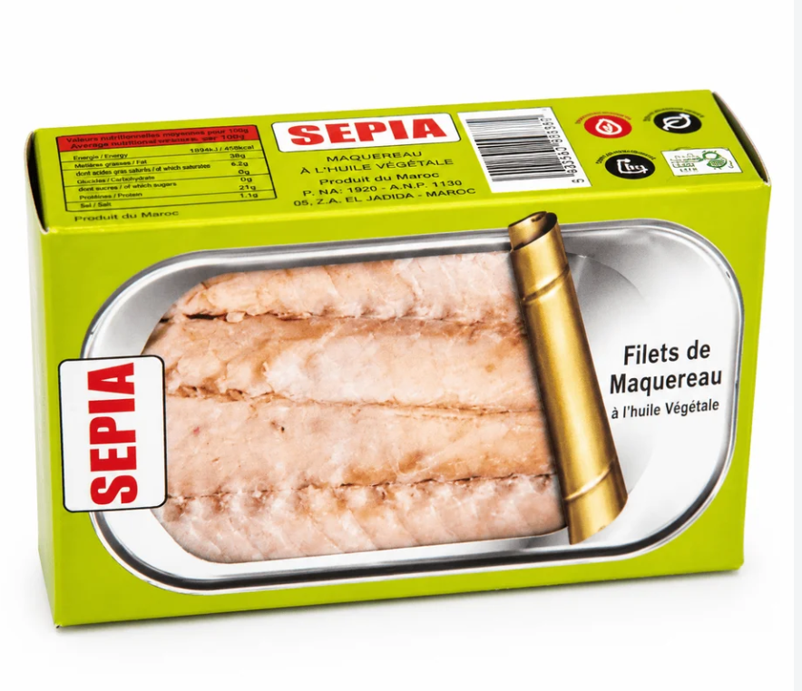 Sepia Filets de Maquereau à l'Huile Végétale – 125 g